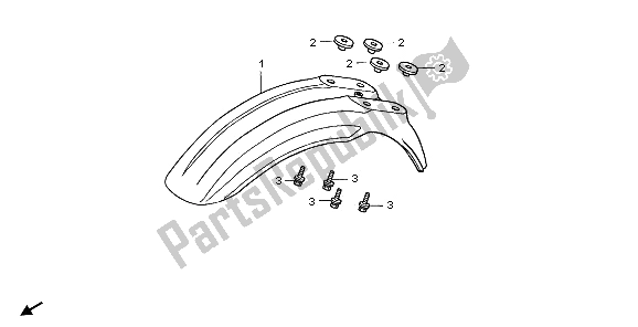 All parts for the Front Fender of the Honda CR 85R SW 2006