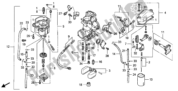 Tutte le parti per il Carburatore del Honda NX 250 1990