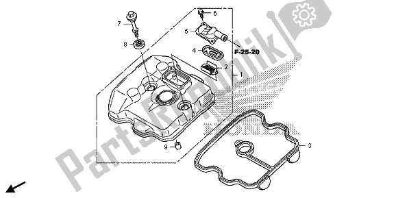 Todas las partes para Cubierta De Tapa De Cilindro de Honda CRF 250M 2015