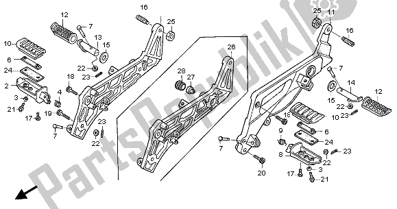 Tutte le parti per il Passo del Honda NT 650V 2002