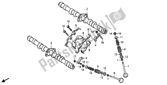 Todas las partes para árbol De Levas Y Válvula de Honda CBR 600F 1989