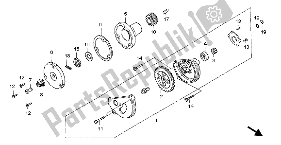 Alle onderdelen voor de Oliepomp van de Honda XR 125L 2003