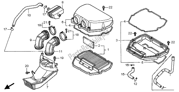 All parts for the Air Cleaner of the Honda CBR 600F 1997