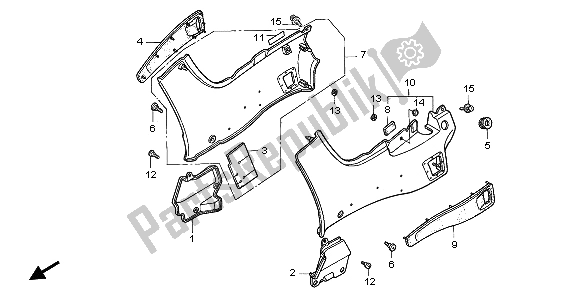 Toutes les pièces pour le Couvercle Latéral du Honda ST 1100 1998