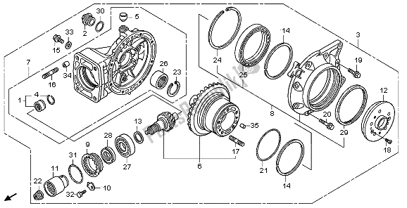 Tutte le parti per il Ingranaggio Finale Guidato del Honda GL 1800A 2006