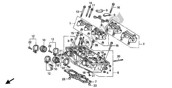 Todas las partes para Culata (trasera) de Honda VFR 400R3 1991