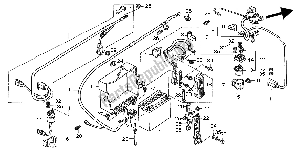 Tutte le parti per il Batteria del Honda GL 1500 SE 1998