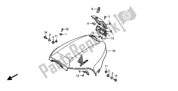 All parts for the Shelter of the Honda ST 1100A 1994