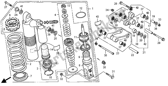 Tutte le parti per il Cuscino Posteriore del Honda XR 650R 2004