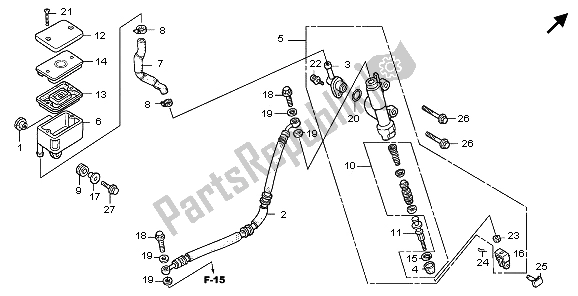 All parts for the Rr. Brake Master Cylinder of the Honda TRX 300 EX Sportrax 2003