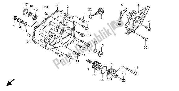 All parts for the L. Crankcase Cover of the Honda CRF 450R 2009