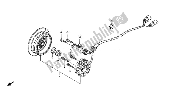 Alle onderdelen voor de Generator van de Honda CRF 250X 2011
