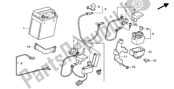 All parts for the Battery of the Honda CBF 600N 2007