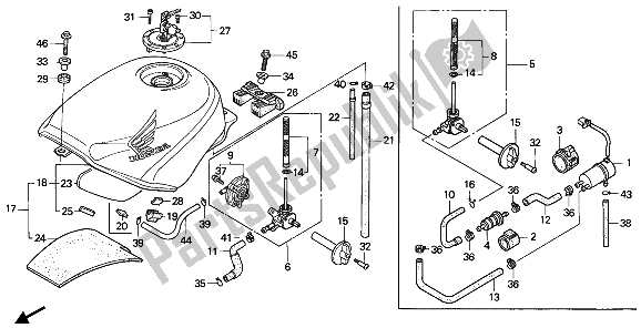 Tutte le parti per il Serbatoio Di Carburante del Honda CBR 600F 1993