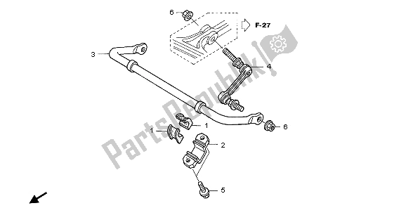 All parts for the Stabilizer of the Honda TRX 650 FA Fourtrax Rincon 2003