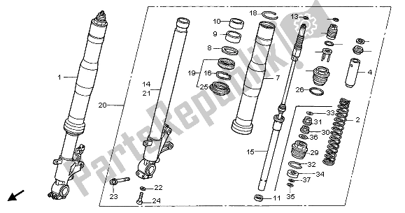 All parts for the Front Fork of the Honda CBR 900 RR 2003