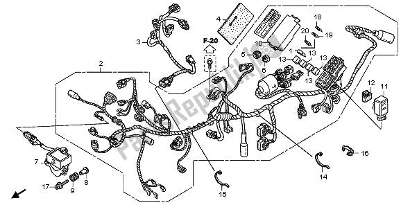 All parts for the Wire Harness of the Honda XL 700 VA Transalp 2008