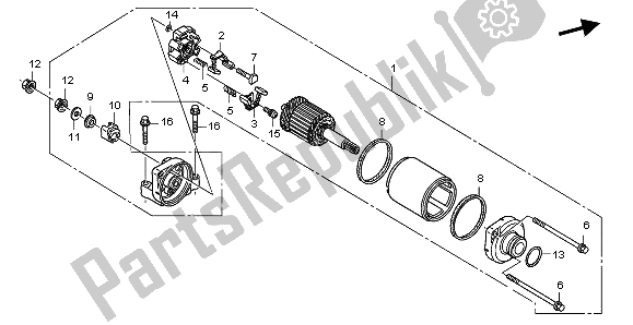 All parts for the Starting Motor of the Honda CBF 600 SA 2009