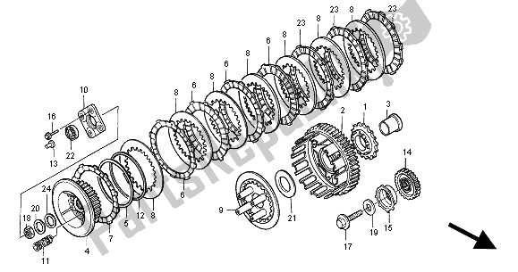 All parts for the Clutch of the Honda NT 650V 2000