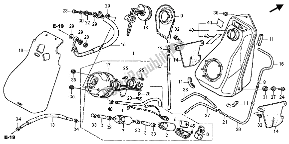 Alle onderdelen voor de Benzinetank van de Honda FJS 600A 2012