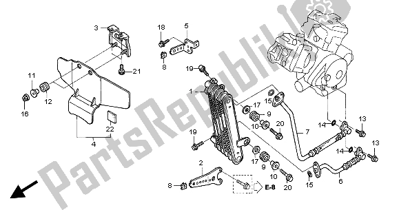 Tutte le parti per il Radiatore Dell'olio del Honda VTR 1000 SP 2004