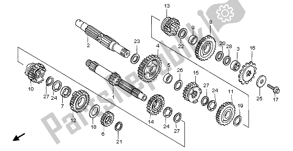 All parts for the Transmission of the Honda CR 500R 1997