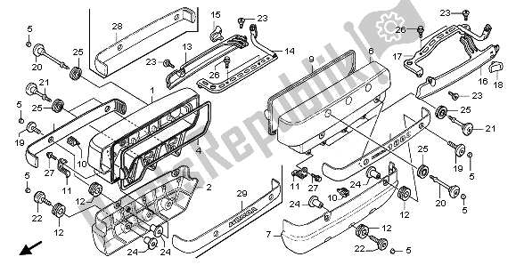 All parts for the Cylinder Head Cover of the Honda GL 1800 2008