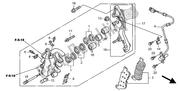 Todas las partes para Pinza De Freno Delantero de Honda CBR 250 RA 2011