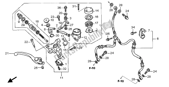 All parts for the Fr. Brake Master Cylinder of the Honda VTR 1000 SP 2003