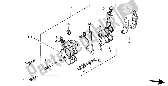 Tutte le parti per il Pinza Freno Anteriore del Honda CBR 125 RW 2006