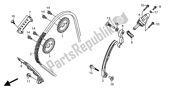 All parts for the Cam Chain & Tensioner of the Honda CBR 600 RR 2011