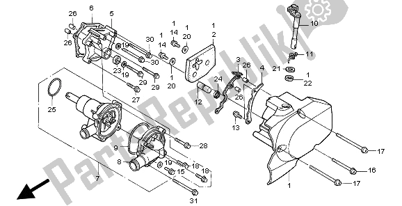 All parts for the Water Pump of the Honda VF 750C 1997