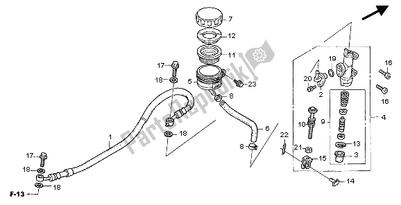 Todas las partes para Cilindro Maestro Del Freno Trasero de Honda CBF 600N 2007