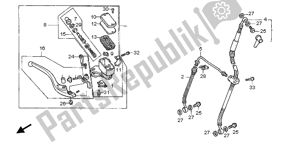 Todas las partes para Fr. Cilindro Maestro Del Freno de Honda VFR 750F 1995