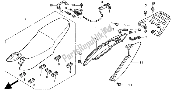 Tutte le parti per il Posto A Sedere del Honda CLR 125 1998