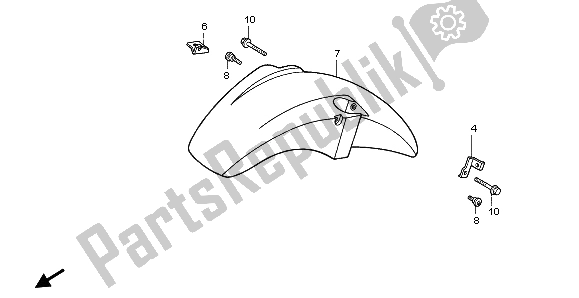 Tutte le parti per il Parafango Anteriore del Honda VFR 750F 1996