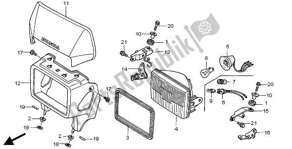 Todas las partes para Faro de Honda XR 250R 1997