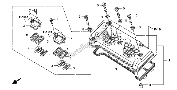 Tutte le parti per il Coperchio Della Testata del Honda CB 1000R 2009