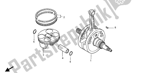 Todas las partes para Cigüeñal Y Pistón de Honda CRF 250X 2004