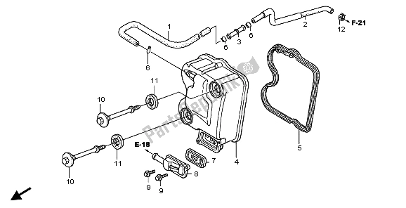 All parts for the Cylinder Head Cover of the Honda FES 125 2009