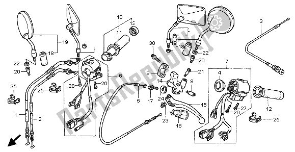 Todas las partes para Interruptor Y Cable de Honda VT 600C 1998