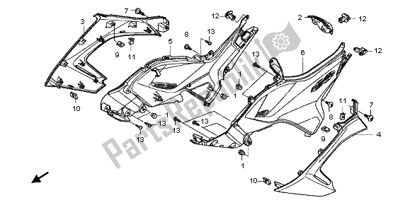 All parts for the Side Cover of the Honda NC 700 XD 2013