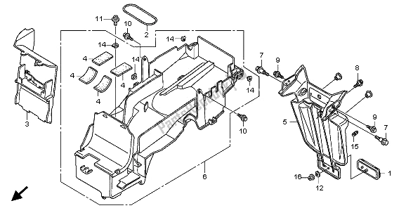 All parts for the Rear Fender of the Honda CB 1300 2009