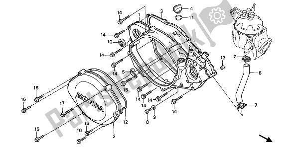 Todas las partes para Tapa Del Cárter Derecho de Honda CR 500R 1 1992