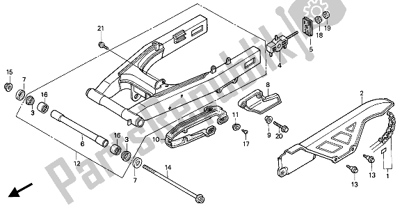 All parts for the Swingarm of the Honda NX 650 1994
