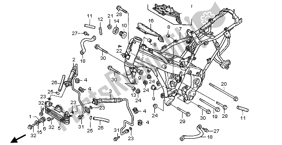 Todas las partes para Cuerpo Del Marco Y Enfriador De Aceite de Honda CBR 1000F 1995