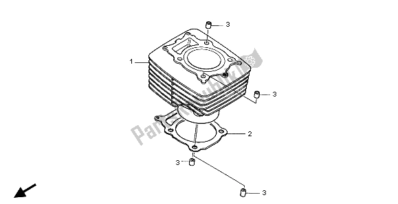 Todas las partes para Cilindro de Honda TRX 350 FE Fourtrax 4X4 ES 2004