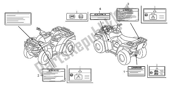 All parts for the Caution Label of the Honda TRX 500 FA Fourtrax Foreman Rubican 2009