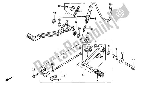 All parts for the Pedal of the Honda NTV 650 1990