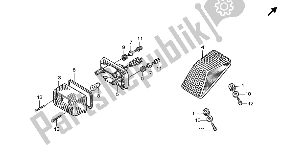 Todas las partes para Luz De La Cola de Honda XR 650R 2006